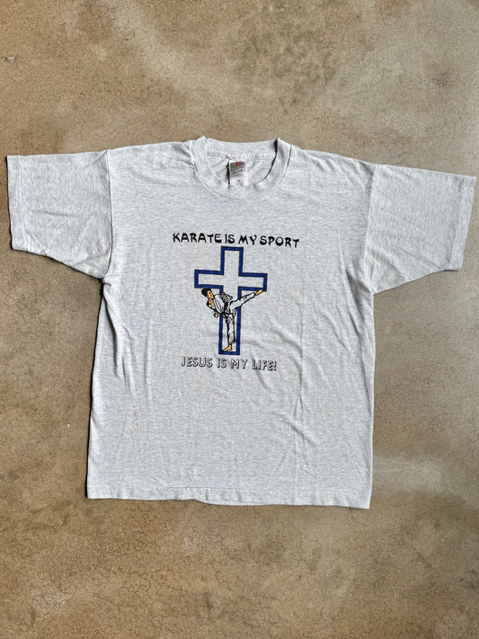 Vintage 1990s “Karate Is My Sport, Jesus Is My Life” Graphic Tee | Large