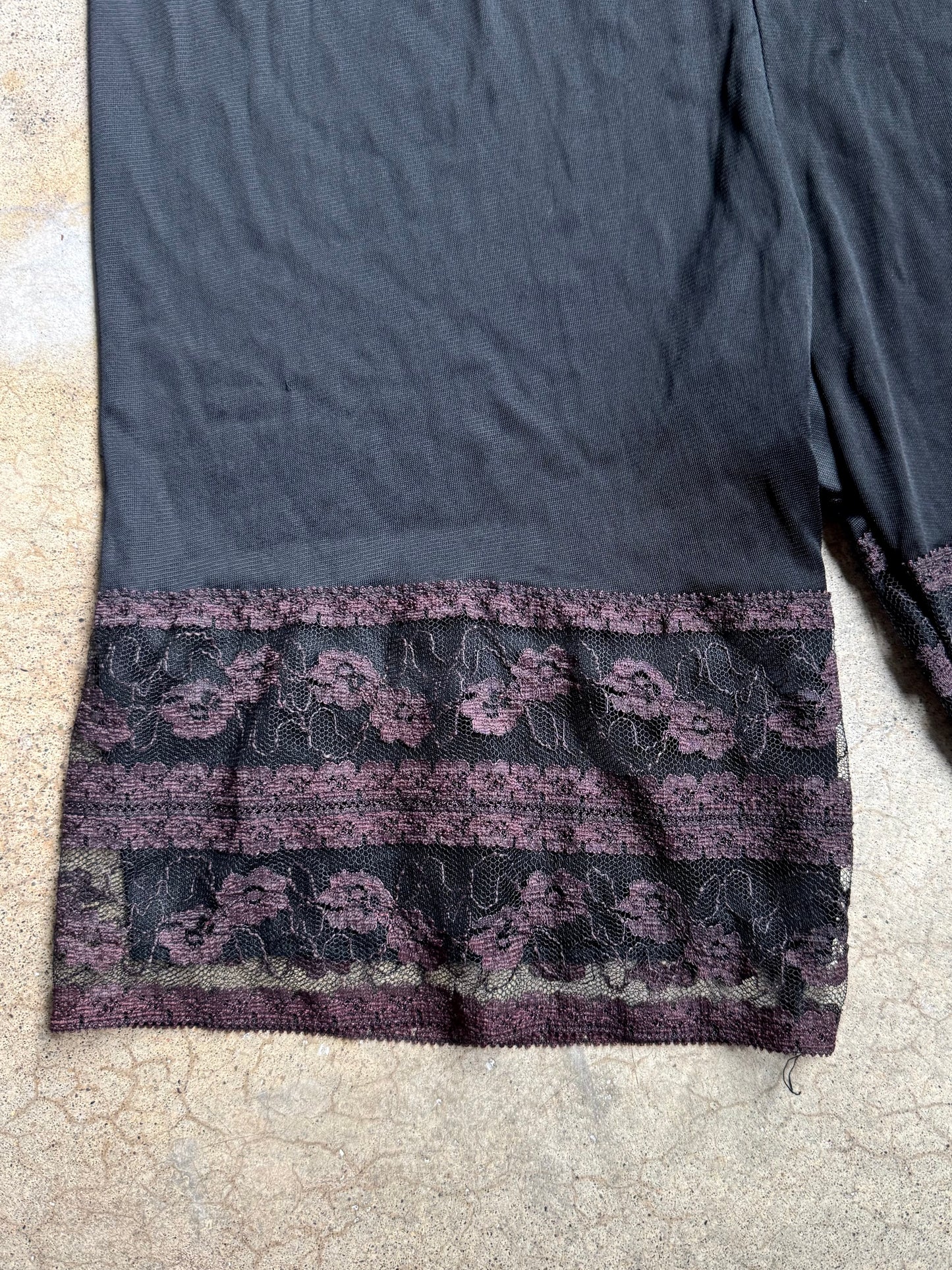 Vintage Black Lace Trim Bloomer Pettipants | Large