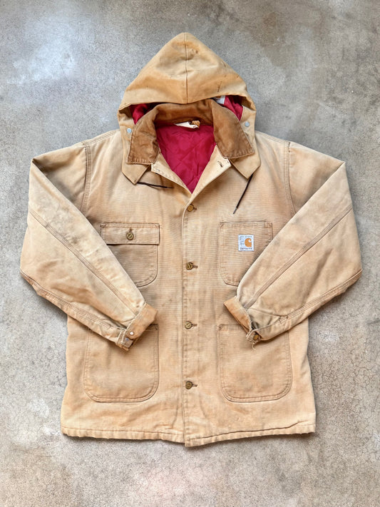 Vintage 1989 Carhartt “100 Years” Insulated Duck Canvas Hooded Chore Coat | Large