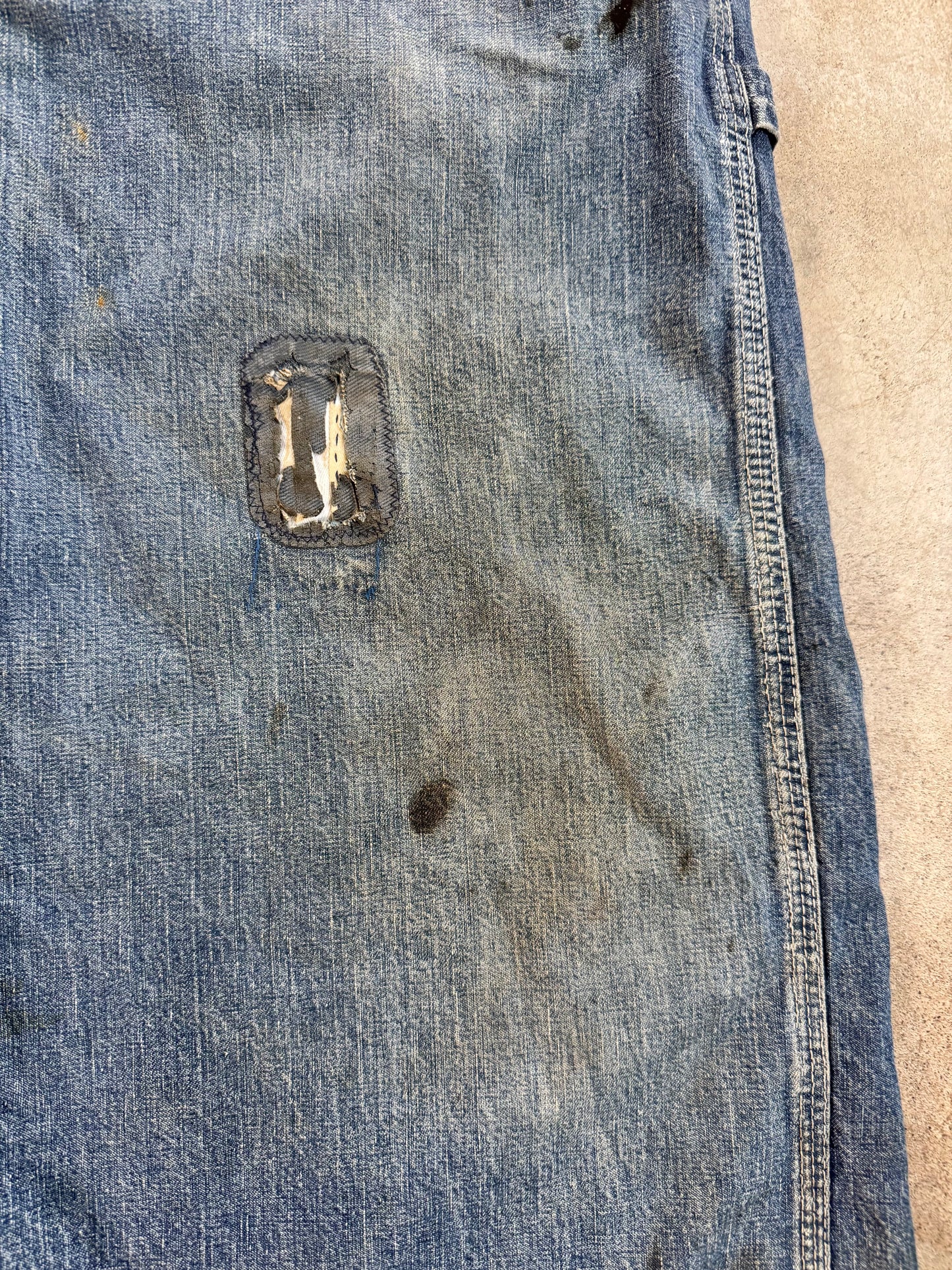 Vintage 1960s Lee Distressed Denim Overalls | XL