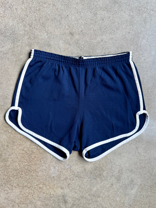Vintage 1970s Sears Navy Blue Athletic Shorts | Medium