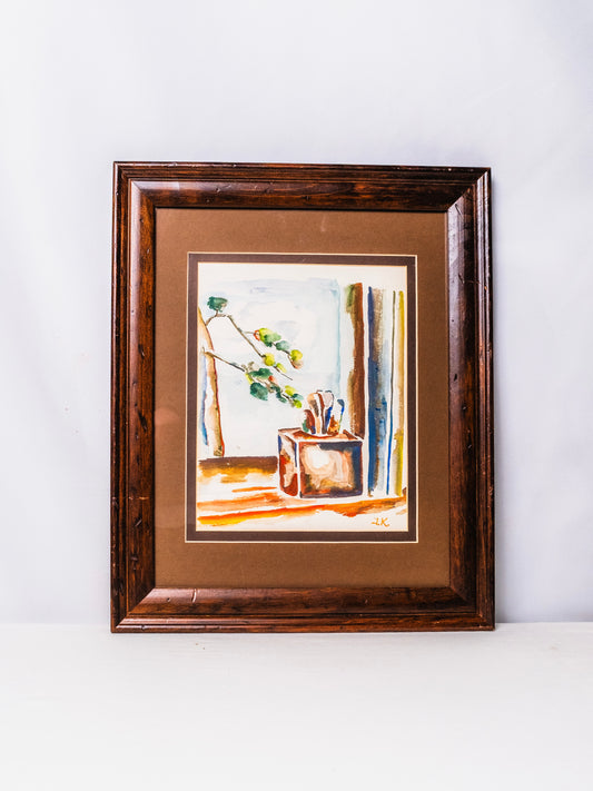 Framed & Signed Still Life Watercolor Artwork