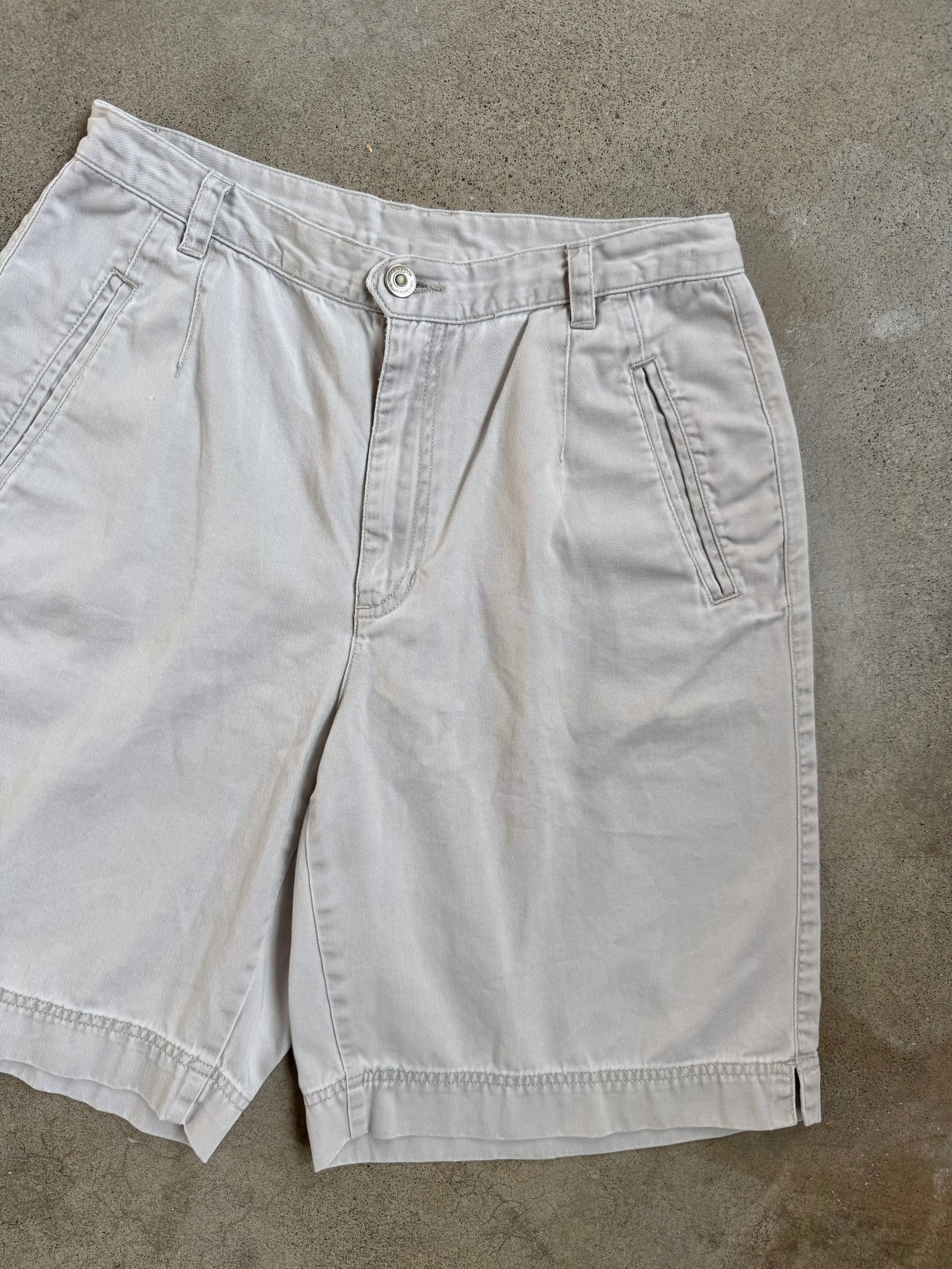 2000s Liz Claiborne Beige High-Waisted Cotton Shorts | Waist 29”