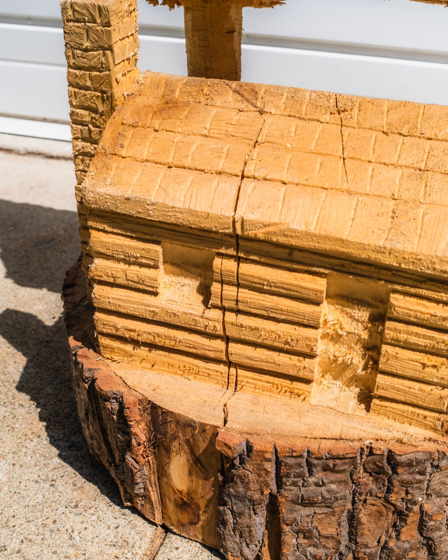 Wood-Carved Chainsaw "Cabin in the Woods" Sculpture