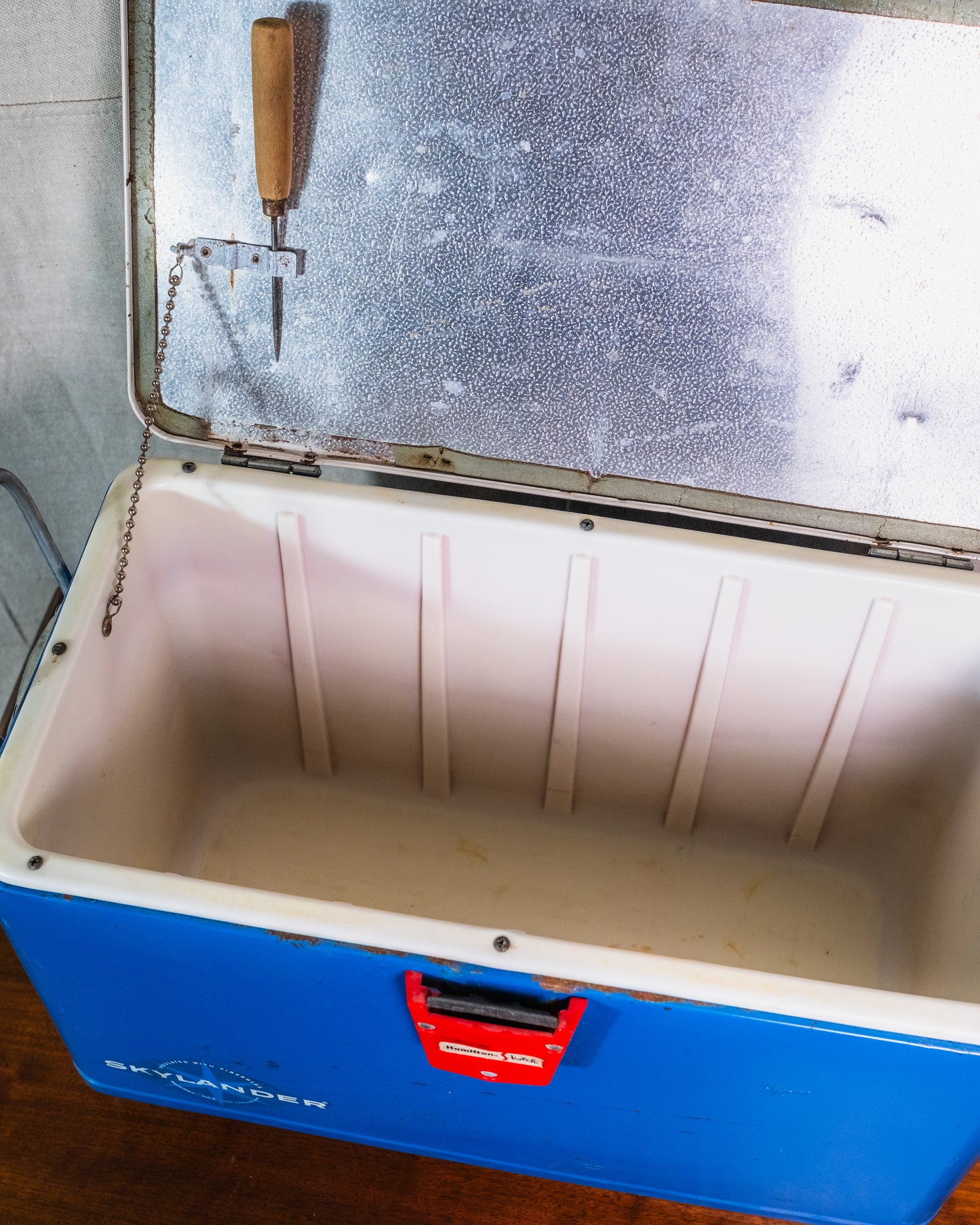 Vintage 1950s Hamilton-Skotch Skylander Blue Ice Chest Cooler