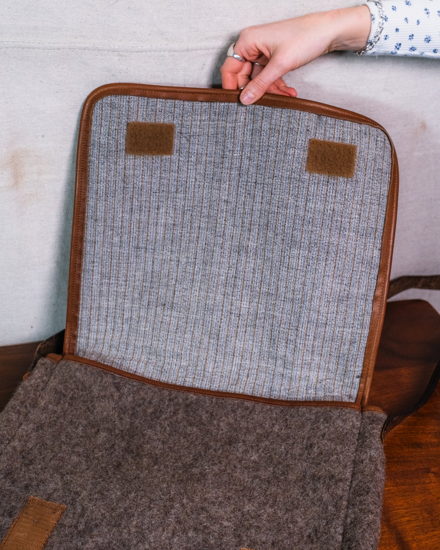 Vintage-Style Karlen Swiss Army Wool Crossbody Messenger Bag