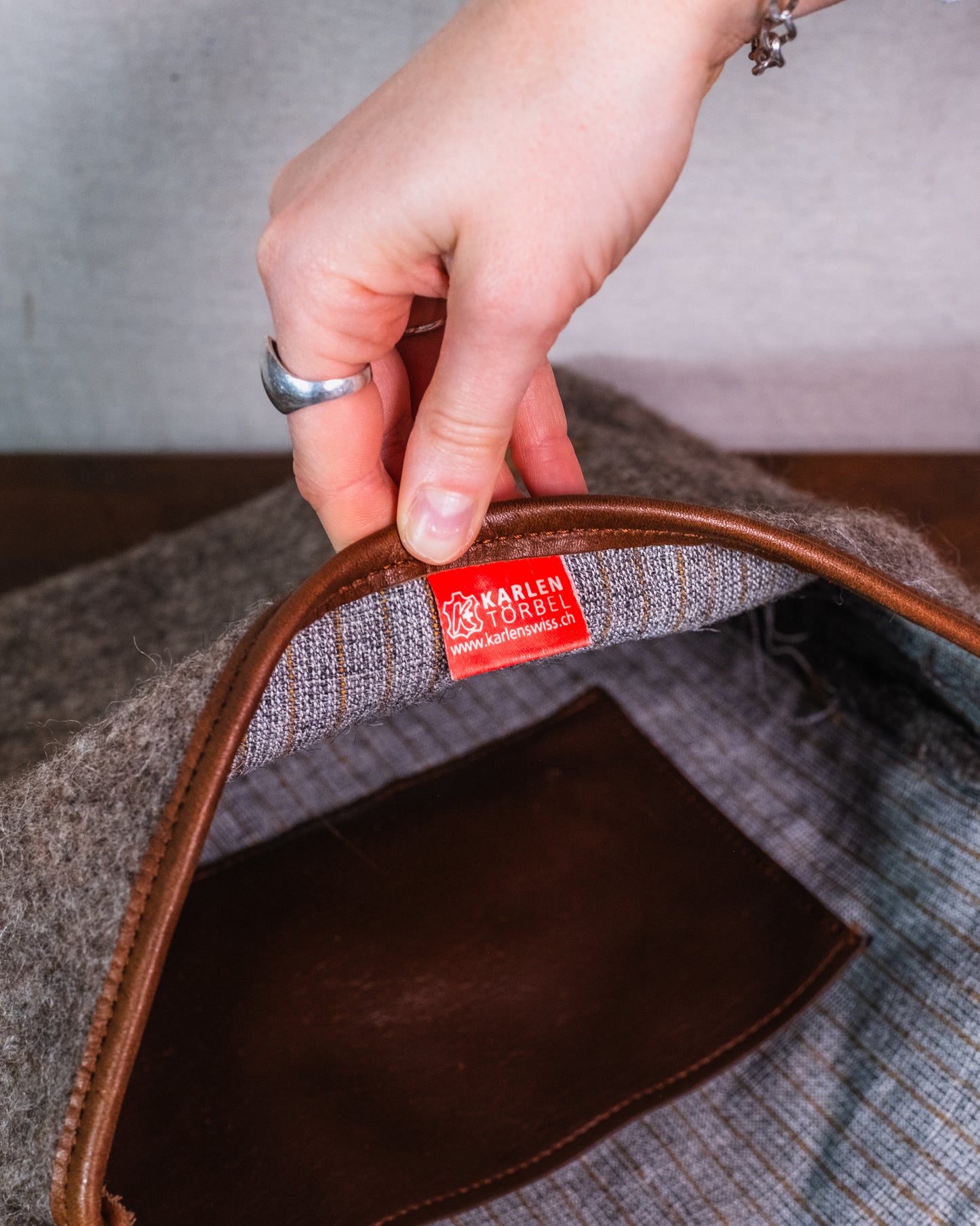 Vintage-Style Karlen Swiss Army Wool Crossbody Messenger Bag