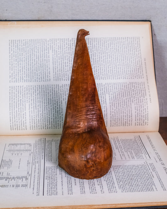Vintage Hand-Carved Tree Knot Folk Art Bird Sculpture