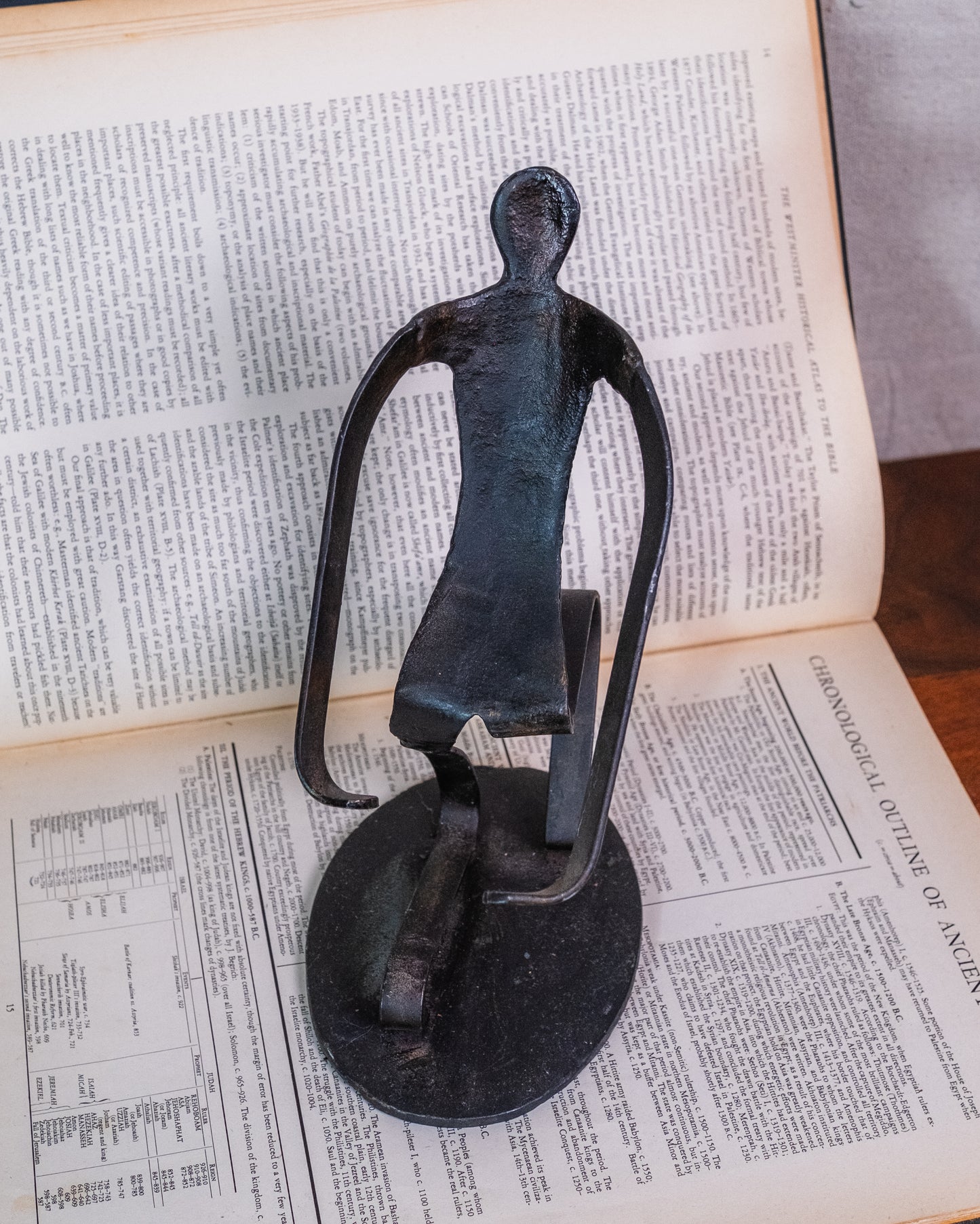 Vintage Cast Iron Southwest-Style Kneeling Man Wine Holder