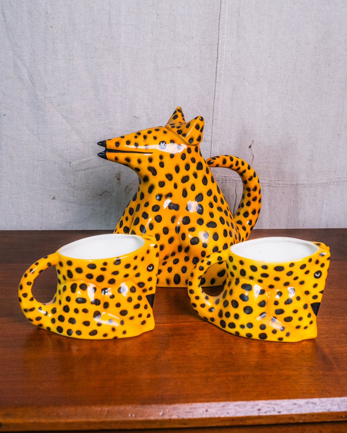 Vintage 1980s/90s Jiri Bures Australian Pottery Tasmanian Tiger Tea Set