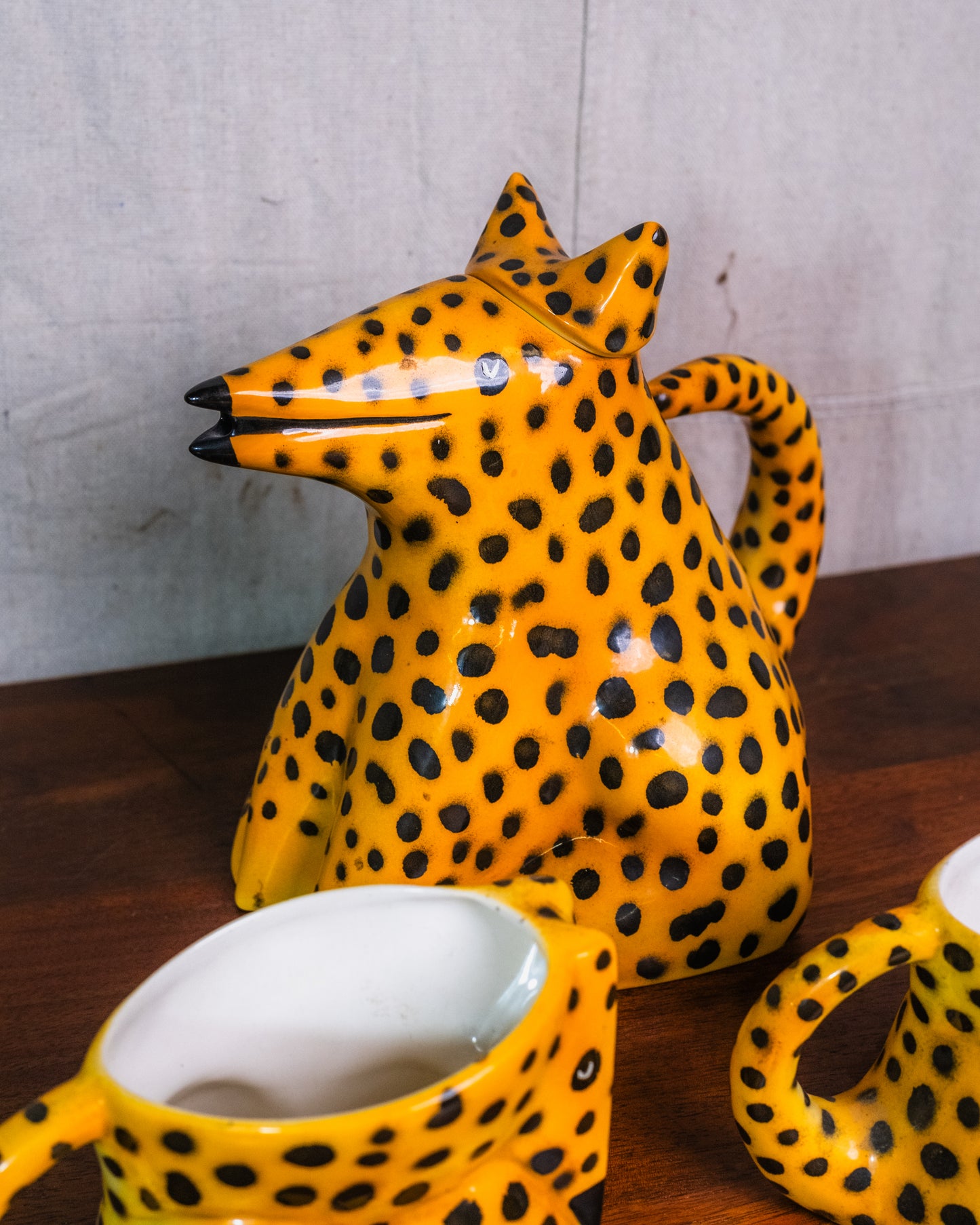 Vintage 1980s/90s Jiri Bures Australian Pottery Tasmanian Tiger Tea Set