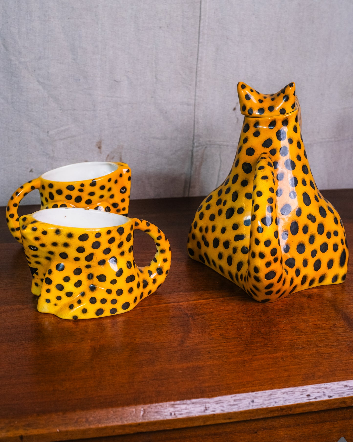 Vintage 1980s/90s Jiri Bures Australian Pottery Tasmanian Tiger Tea Set