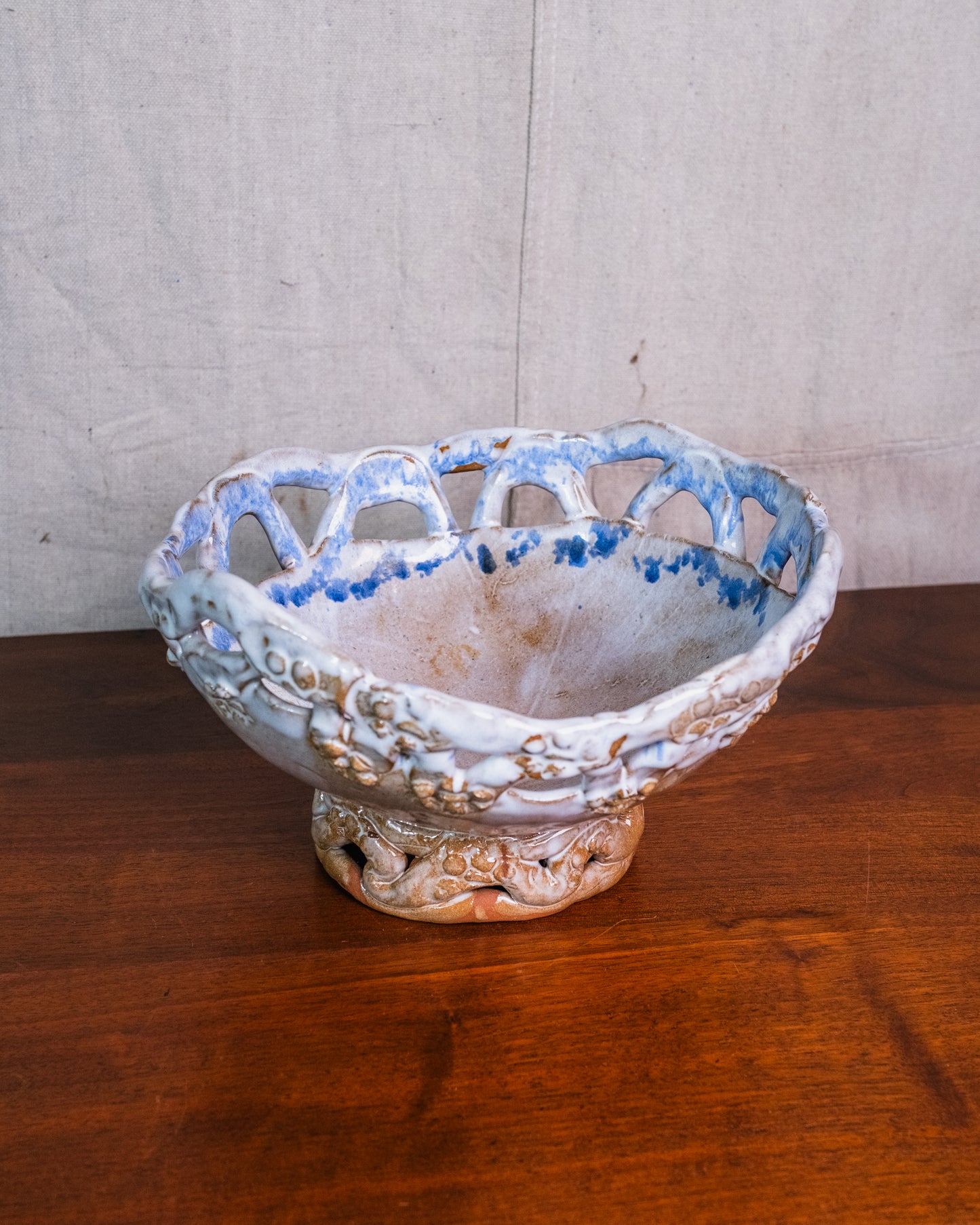 Vintage 1970s Handmade Studio Pottery Centerpiece Bowl
