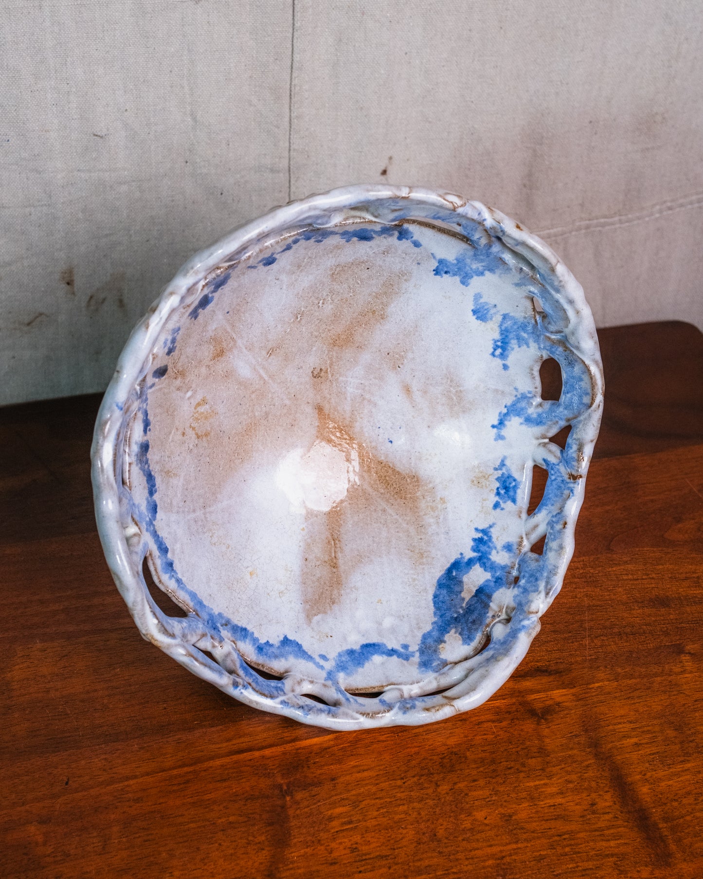 Vintage 1970s Handmade Studio Pottery Centerpiece Bowl