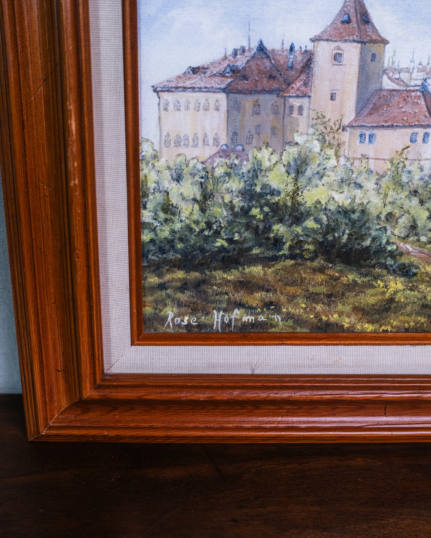 Framed St. Vitus Cathedral Prague Acrylic Painting on Canvas | Signed