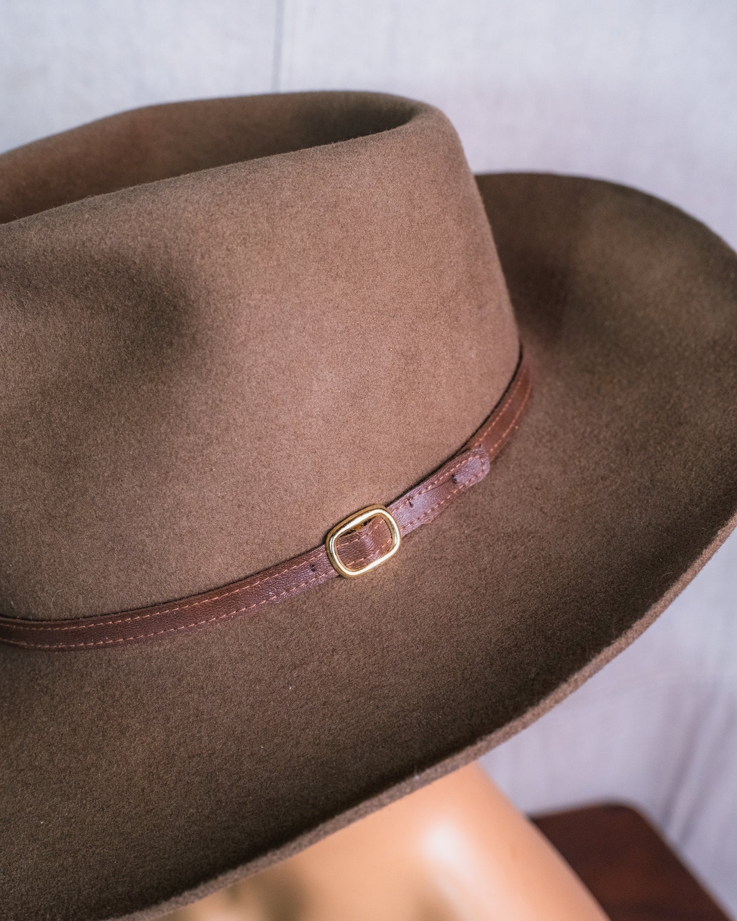 Vintage 1970s Bailey Taupe Brown Western Wool Cowboy Hat