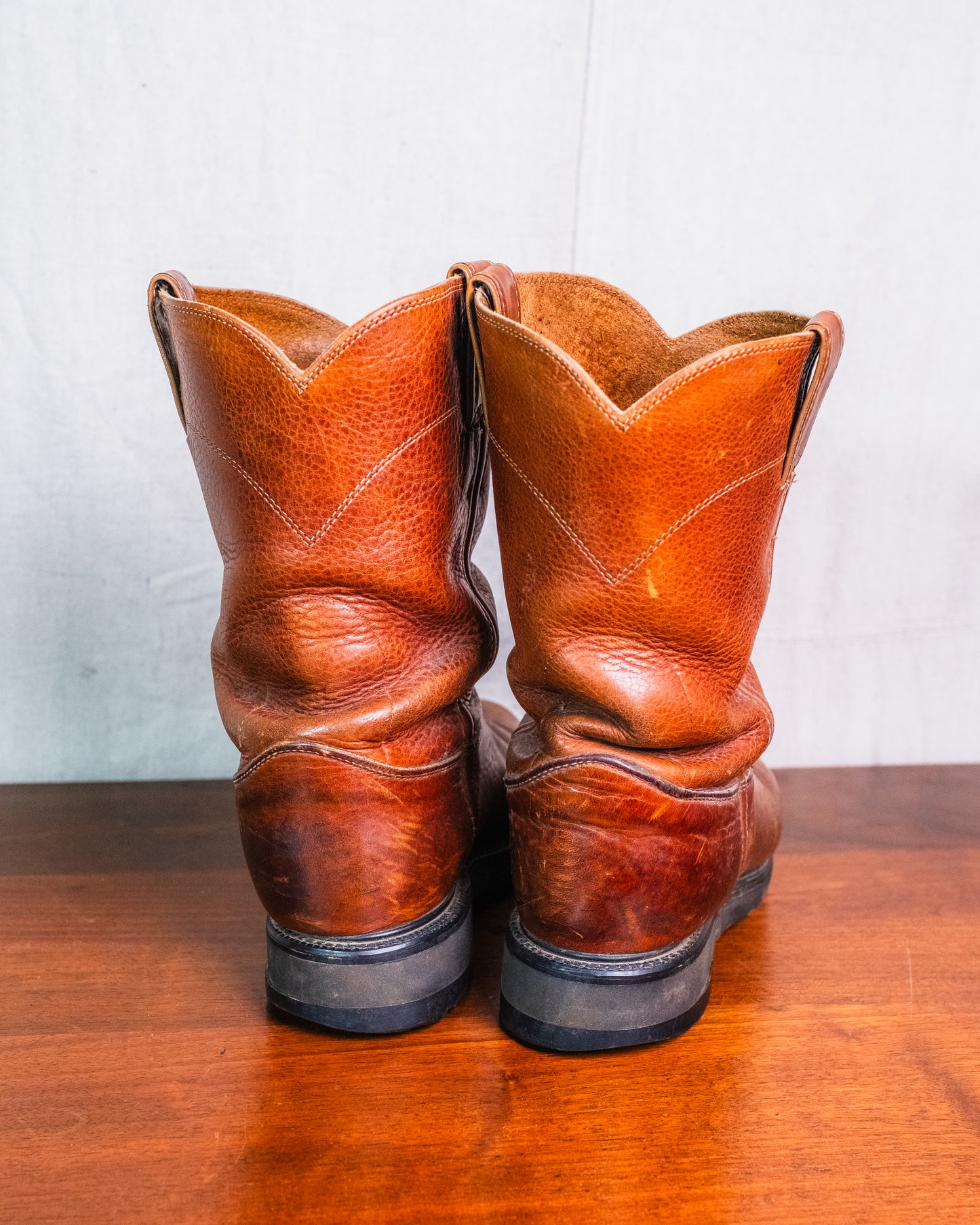 Vintage Justin Worn Brown Leather Work Boots | Men’s 7.5