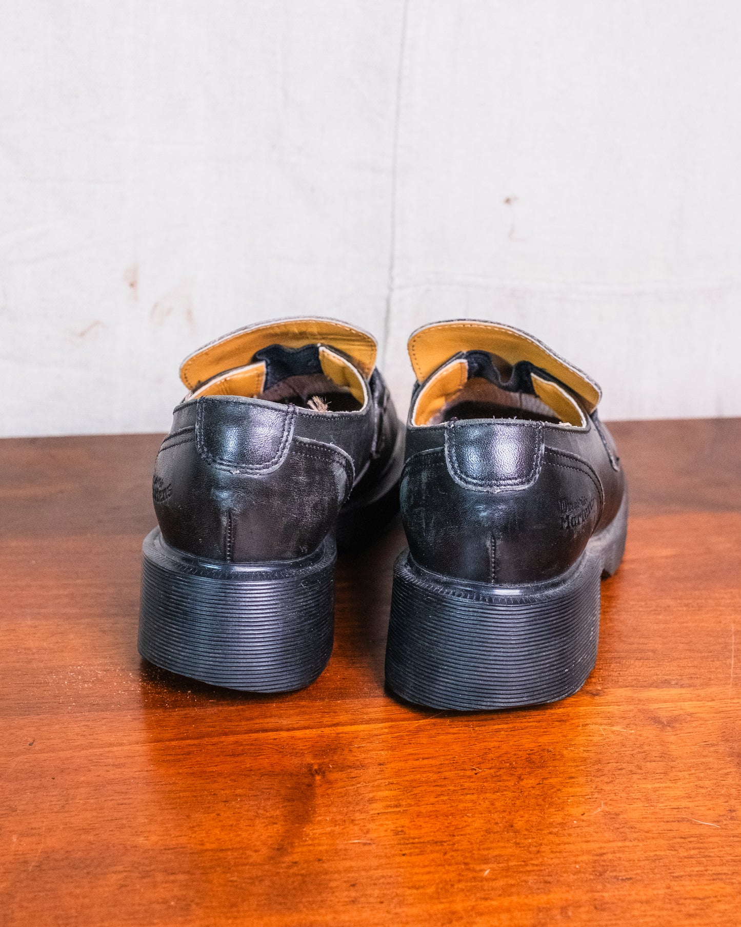 Vintage Dr. Martens Black Leather Silver Buckle Chunky Loafers | UK6 / US8