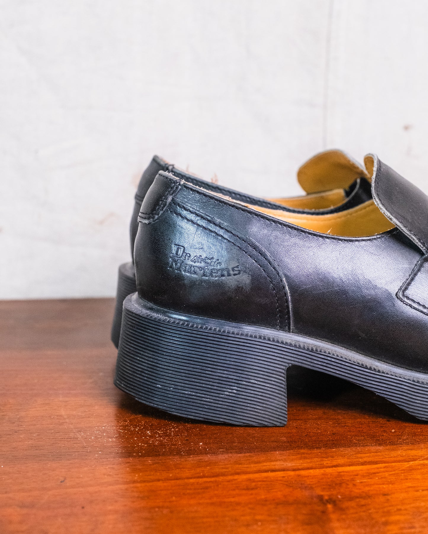 Vintage Dr. Martens Black Leather Silver Buckle Chunky Loafers | UK6 / US8