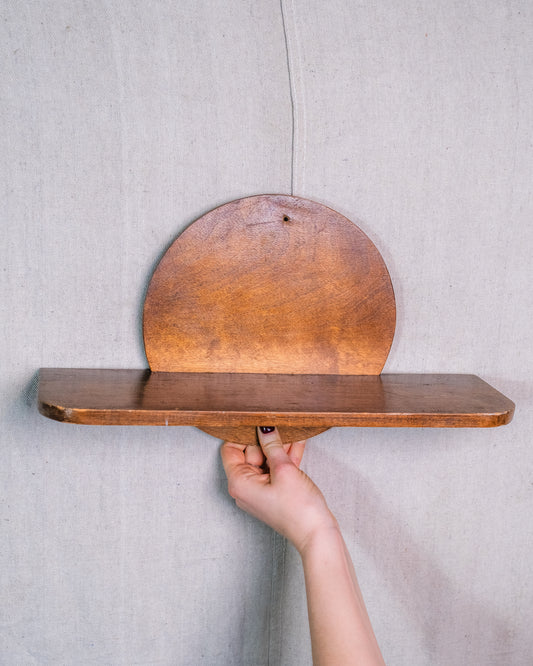 Vintage 1970's MCM Round Wall Hanging Shelf