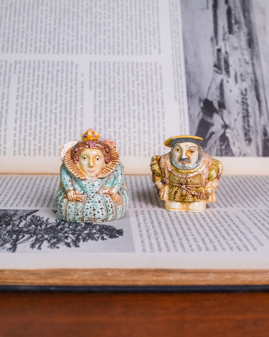 Vintage 1990s Henry VIII & Queen Elizabeth Salt & Pepper Shaker Set
