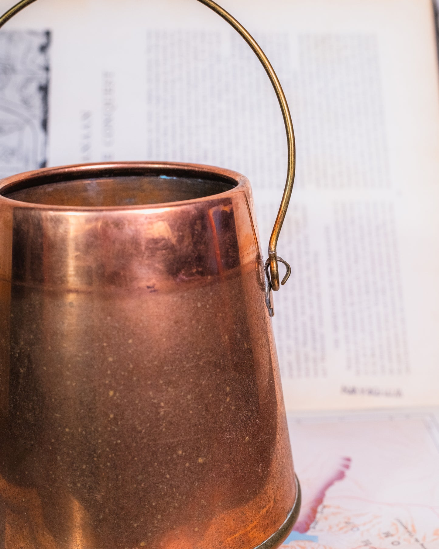 Antique Copper & Brass Fireplace Bucket
