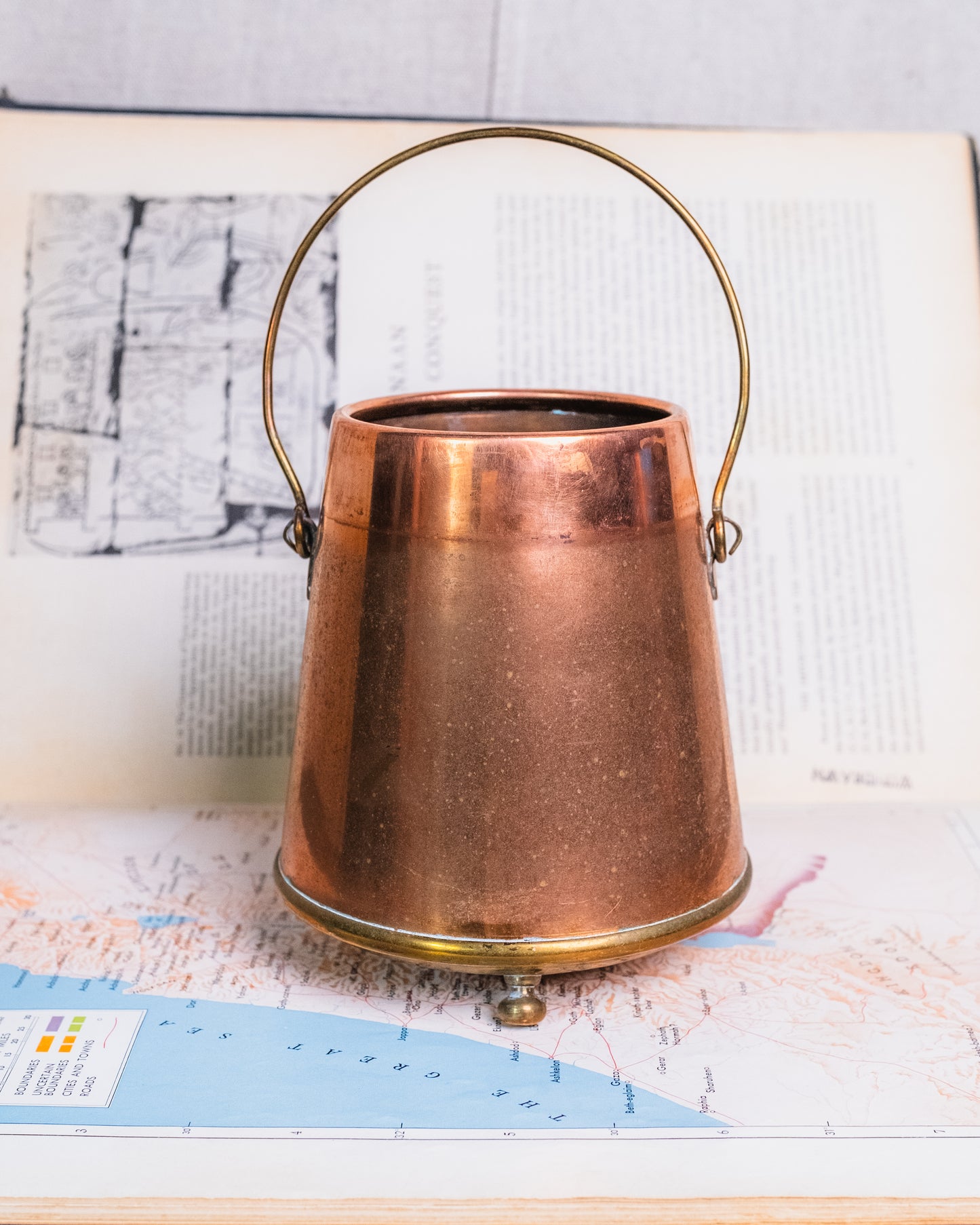 Antique Copper & Brass Fireplace Bucket