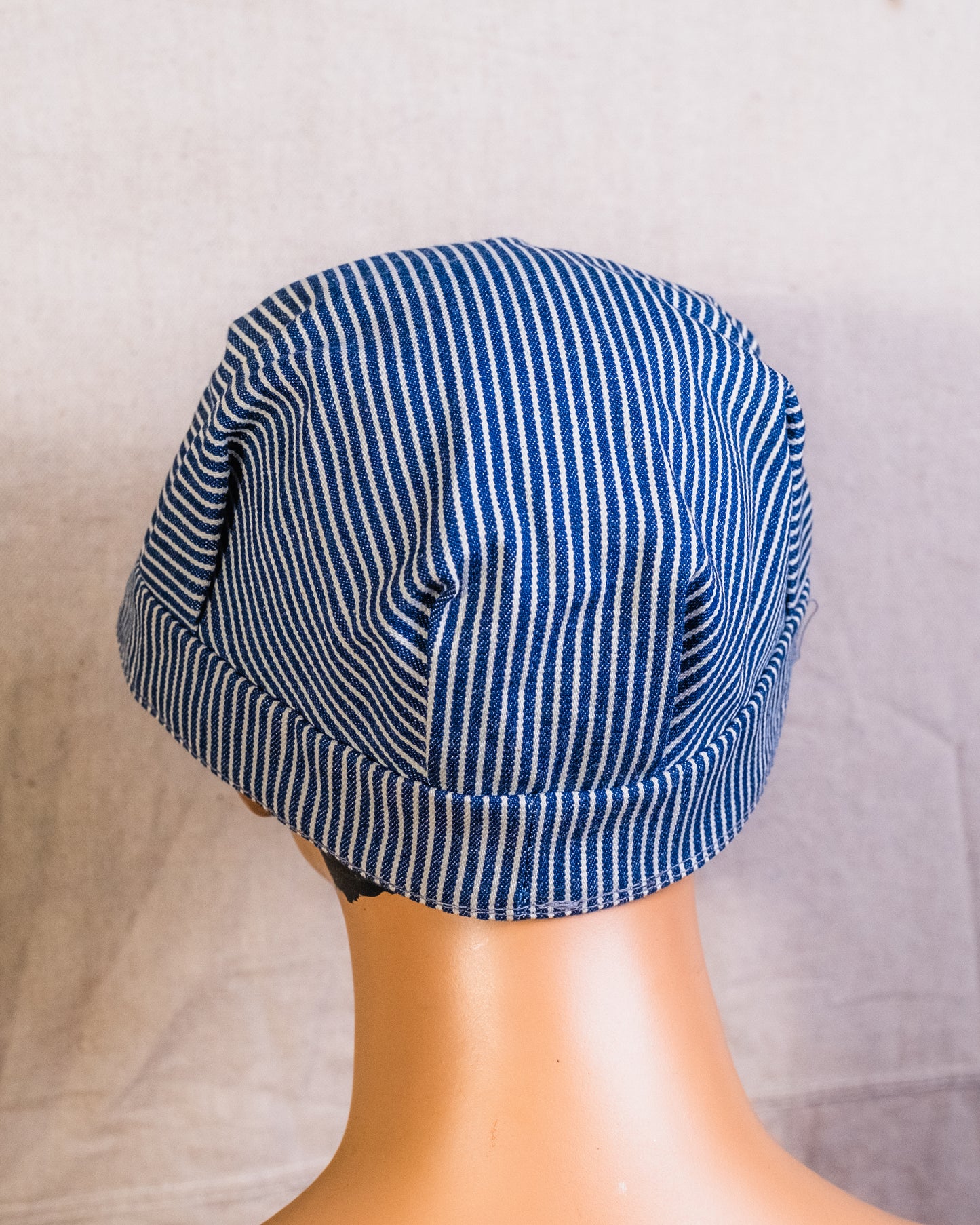 Vintage Hickory Stripe Mickey Mouse Patch Railroad Hat