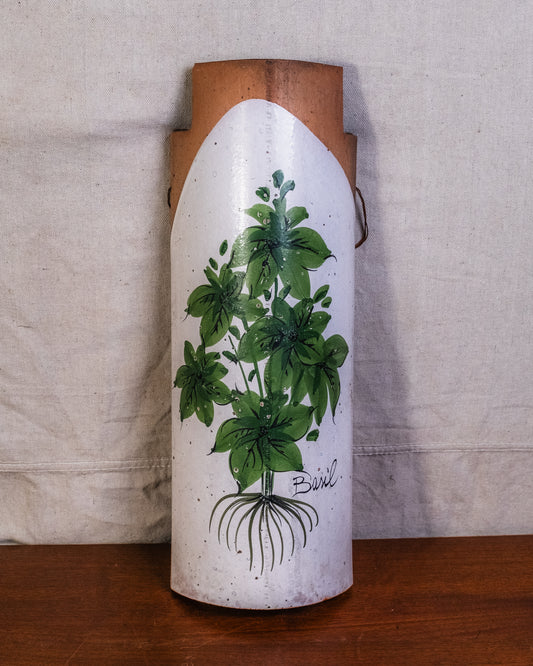 Vintage Terracotta Roof Tile Basil Wall Hanging
