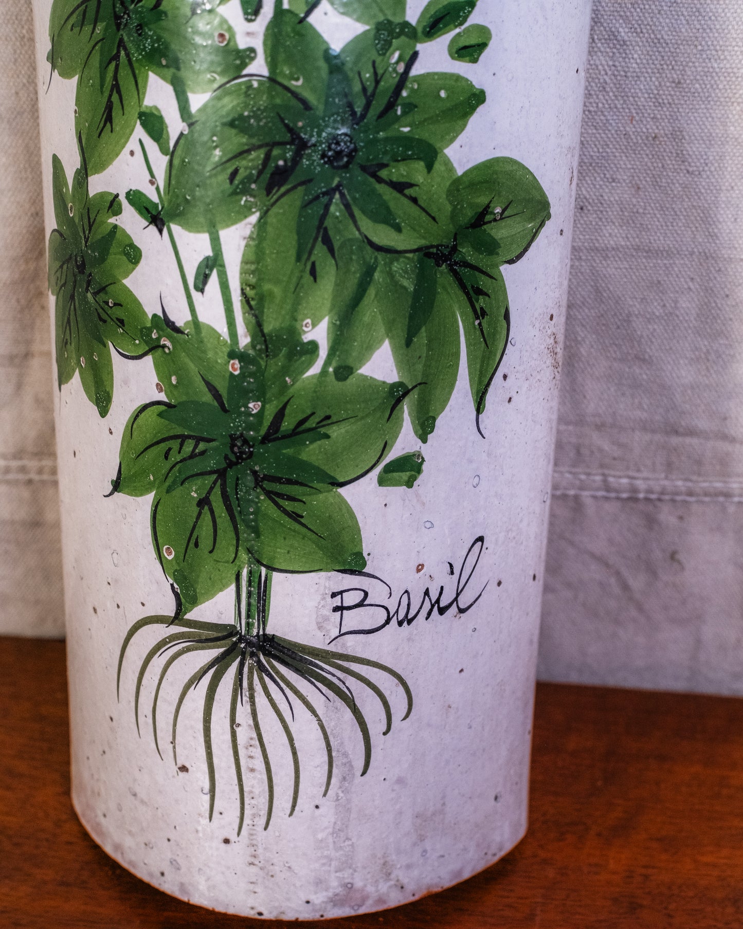 Vintage Terracotta Roof Tile Basil Wall Hanging