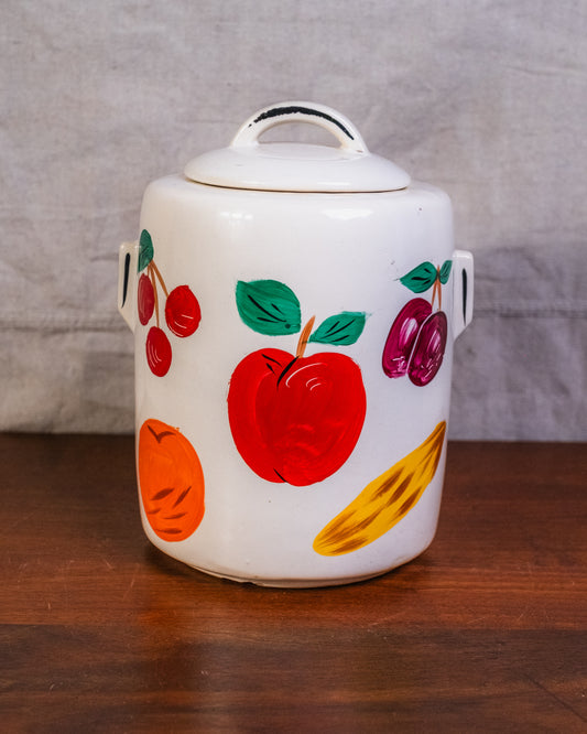 Vintage 1940s/50s McCoy Hand-Painted Fruit Lidded Cookie Jar