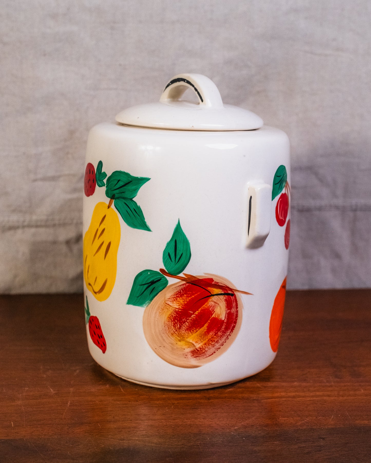 Vintage 1940s/50s McCoy Hand-Painted Fruit Lidded Cookie Jar