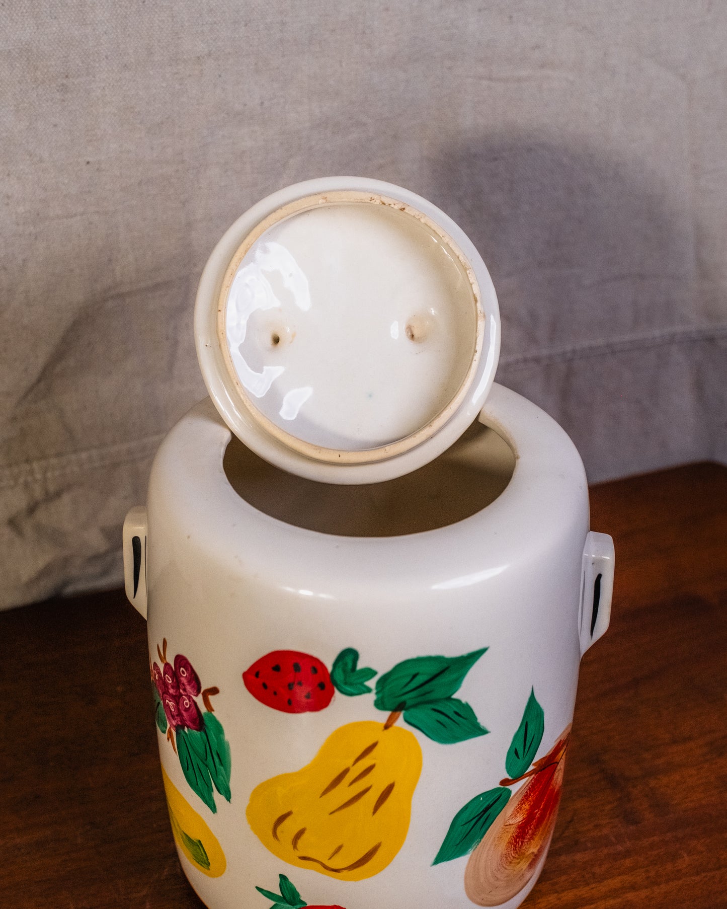 Vintage 1940s/50s McCoy Hand-Painted Fruit Lidded Cookie Jar