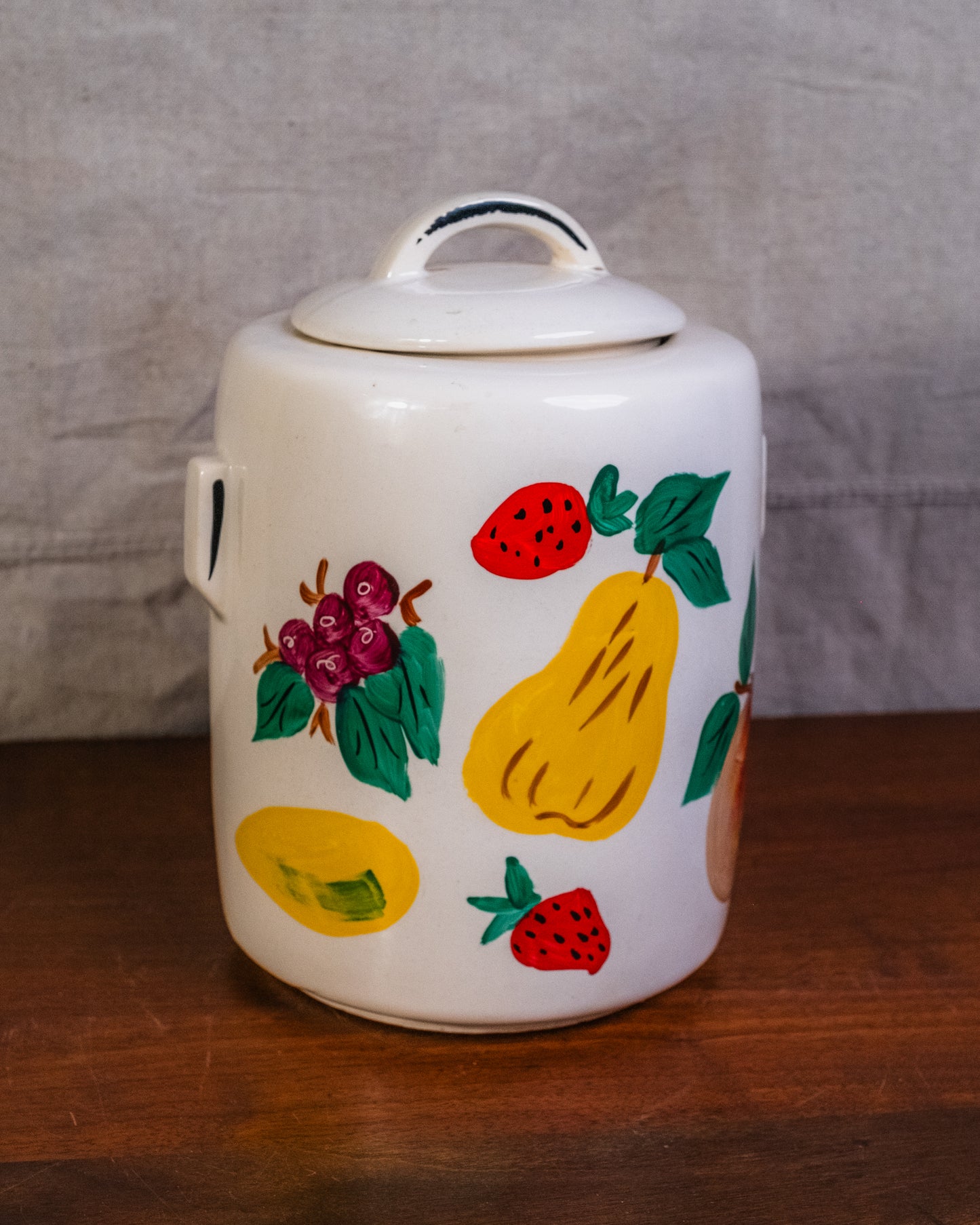 Vintage 1940s/50s McCoy Hand-Painted Fruit Lidded Cookie Jar