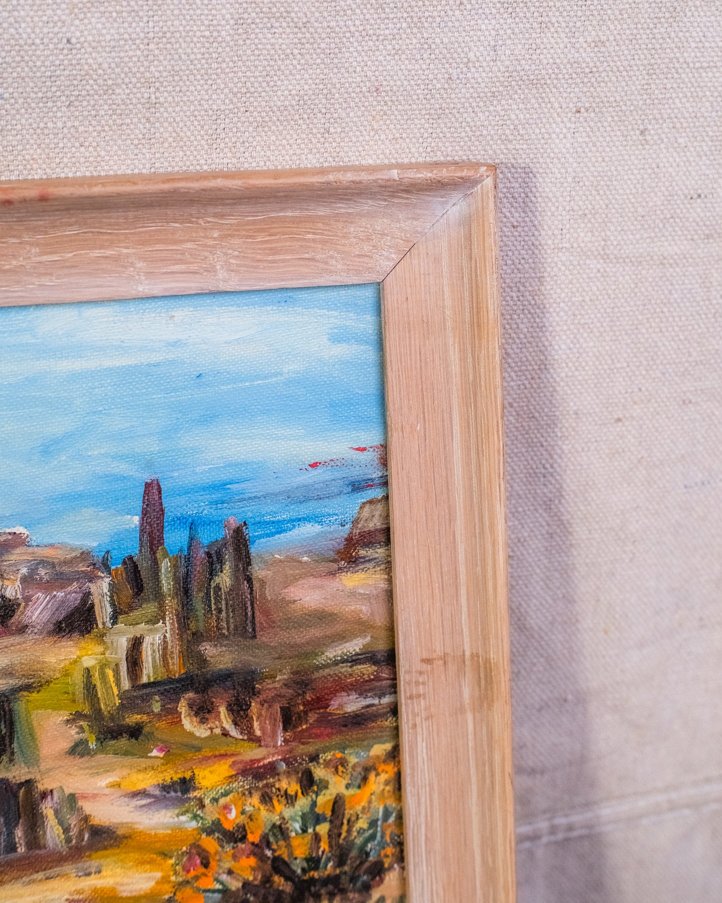 Vintage Framed Desert Landscape Oil Painting | Signed