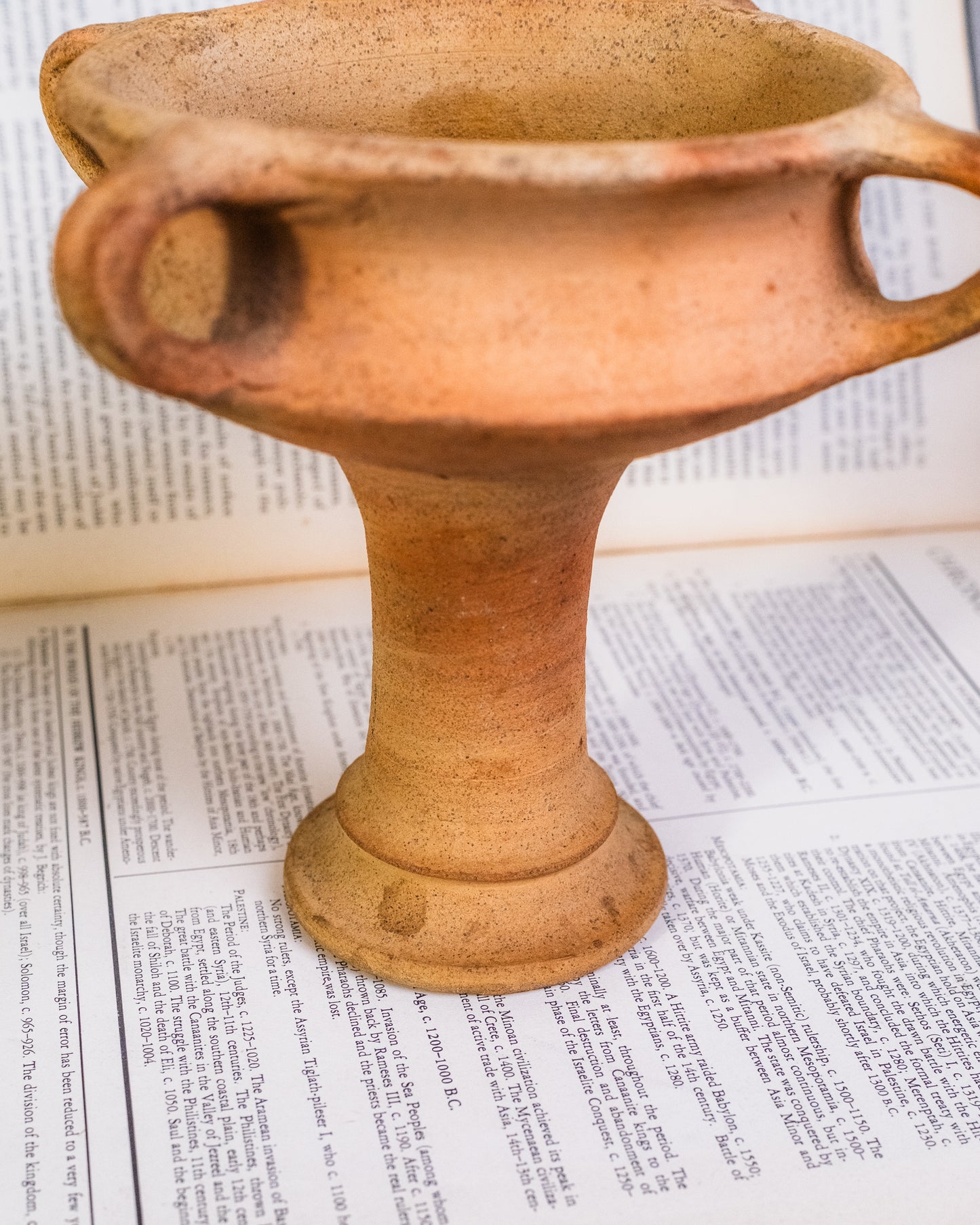Vintage Studio Pottery Terracotta Pedestal Dish