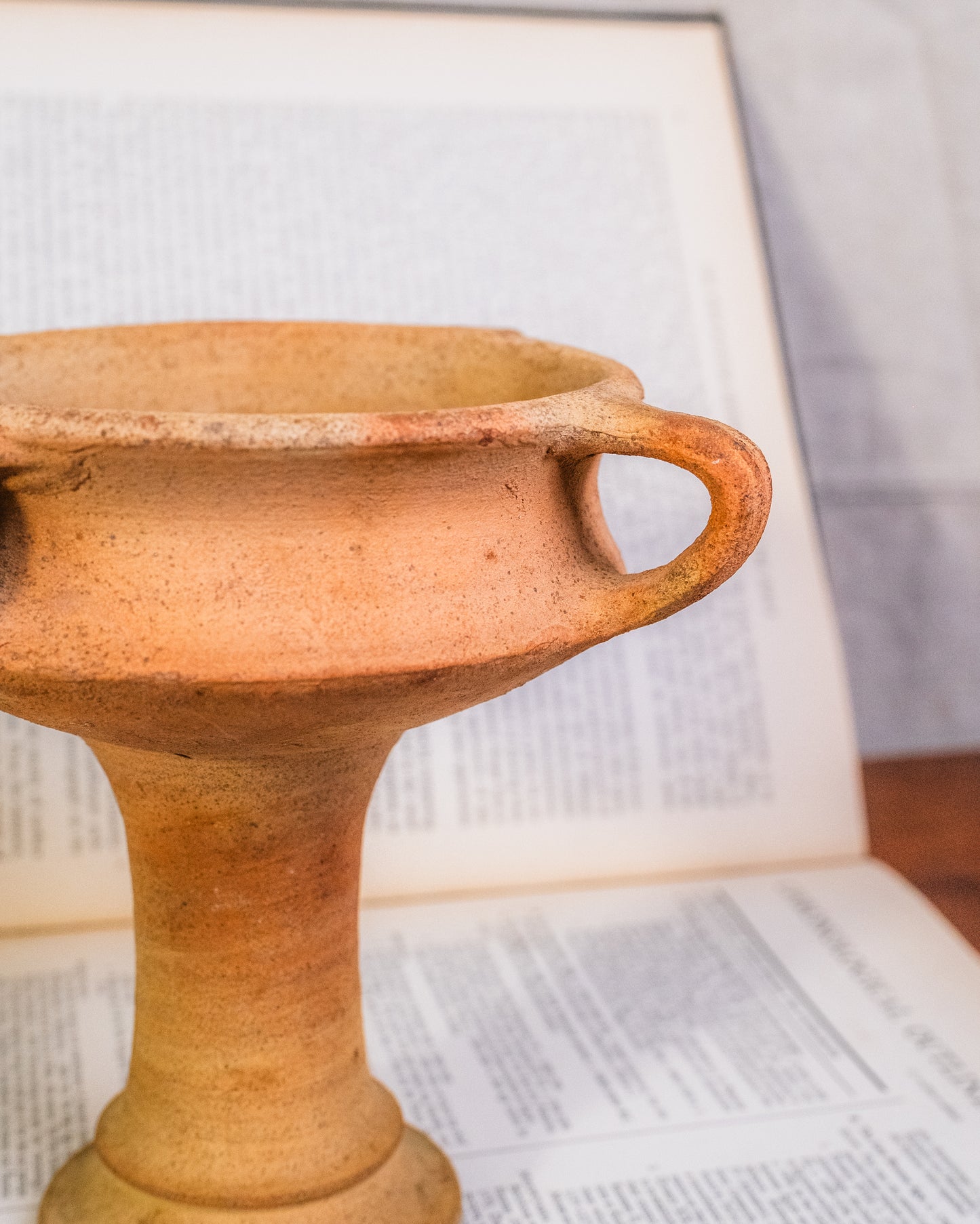 Vintage Studio Pottery Terracotta Pedestal Dish