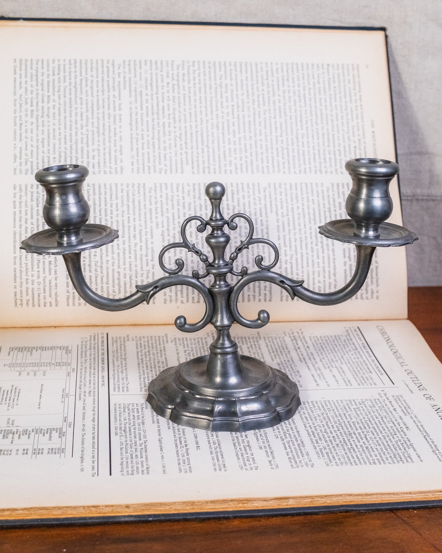Vintage Brescia Peltro Italian Pewter Candelabra