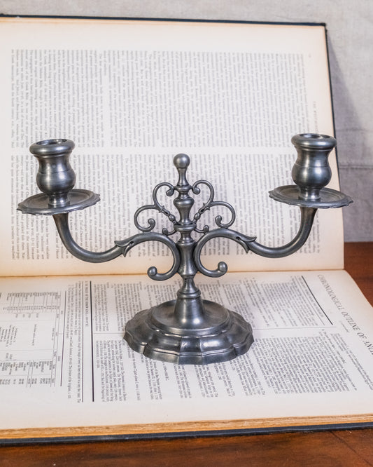 Vintage Brescia Peltro Italian Pewter Candelabra