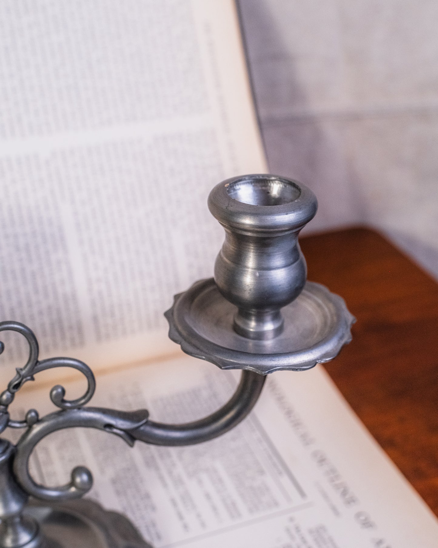 Vintage Brescia Peltro Italian Pewter Candelabra