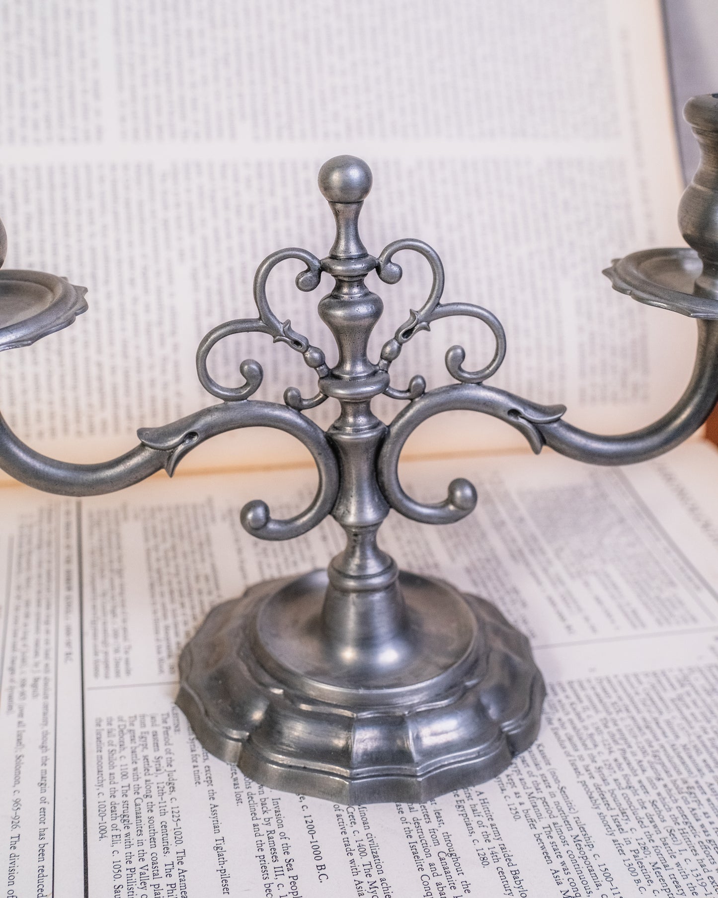 Vintage Brescia Peltro Italian Pewter Candelabra