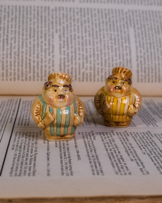 Vintage Harmony Ball Pot Bellys Chef Salt & Pepper Shaker Set