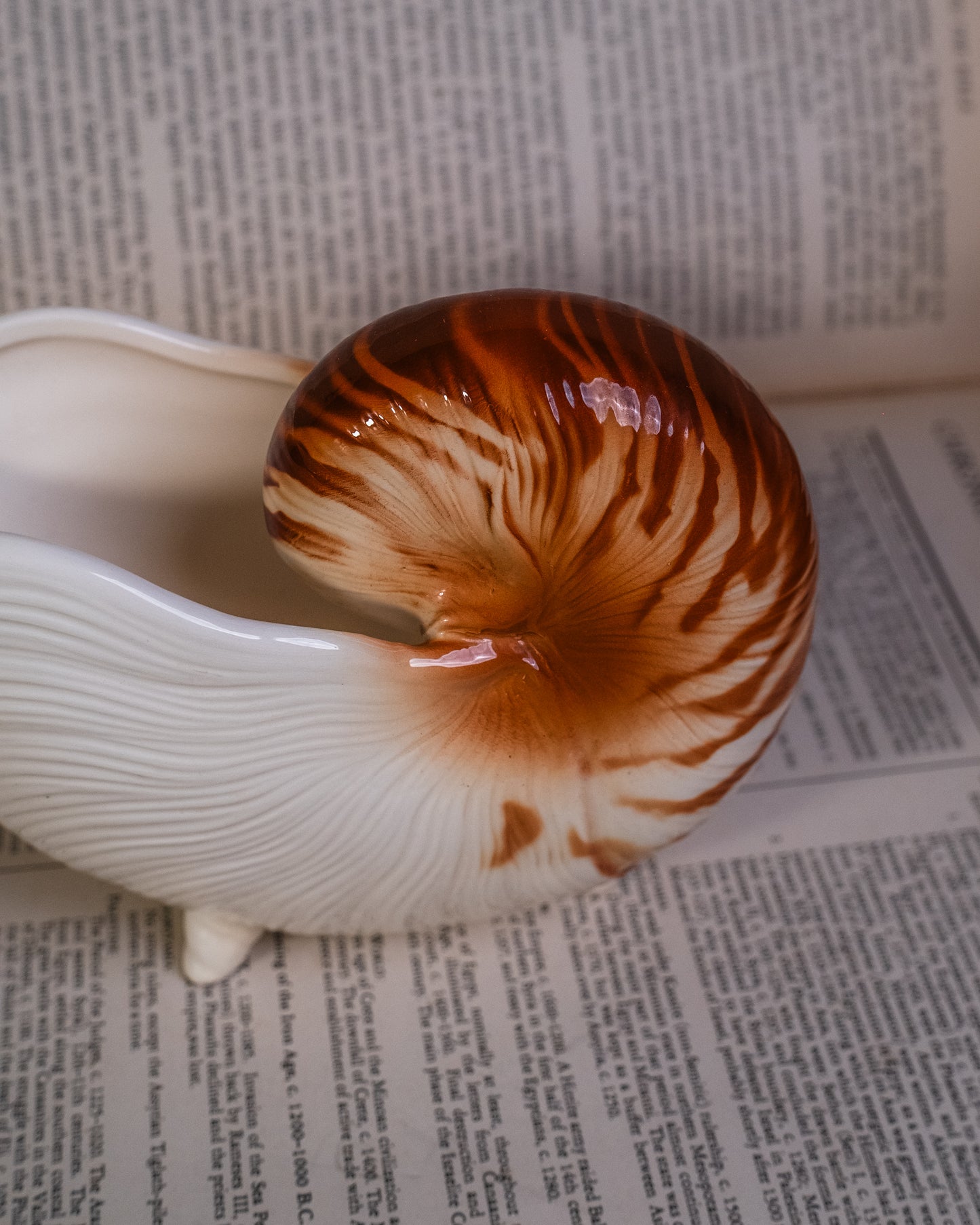 Vintage Fitz & Floyd Ceramic Nautilus Shell Planter