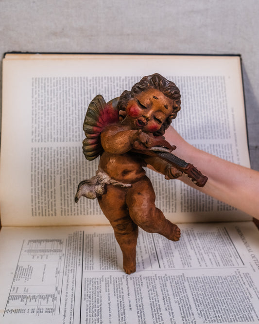 Vintage Baroque-Style Cherub Putto Figurine Wall Hanging