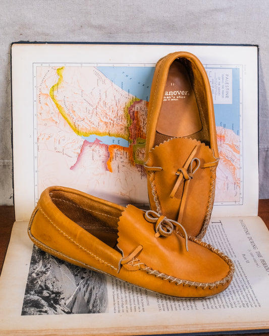 Vintage Hanover Tan Leather Softsole Moccasins | Men’s 11