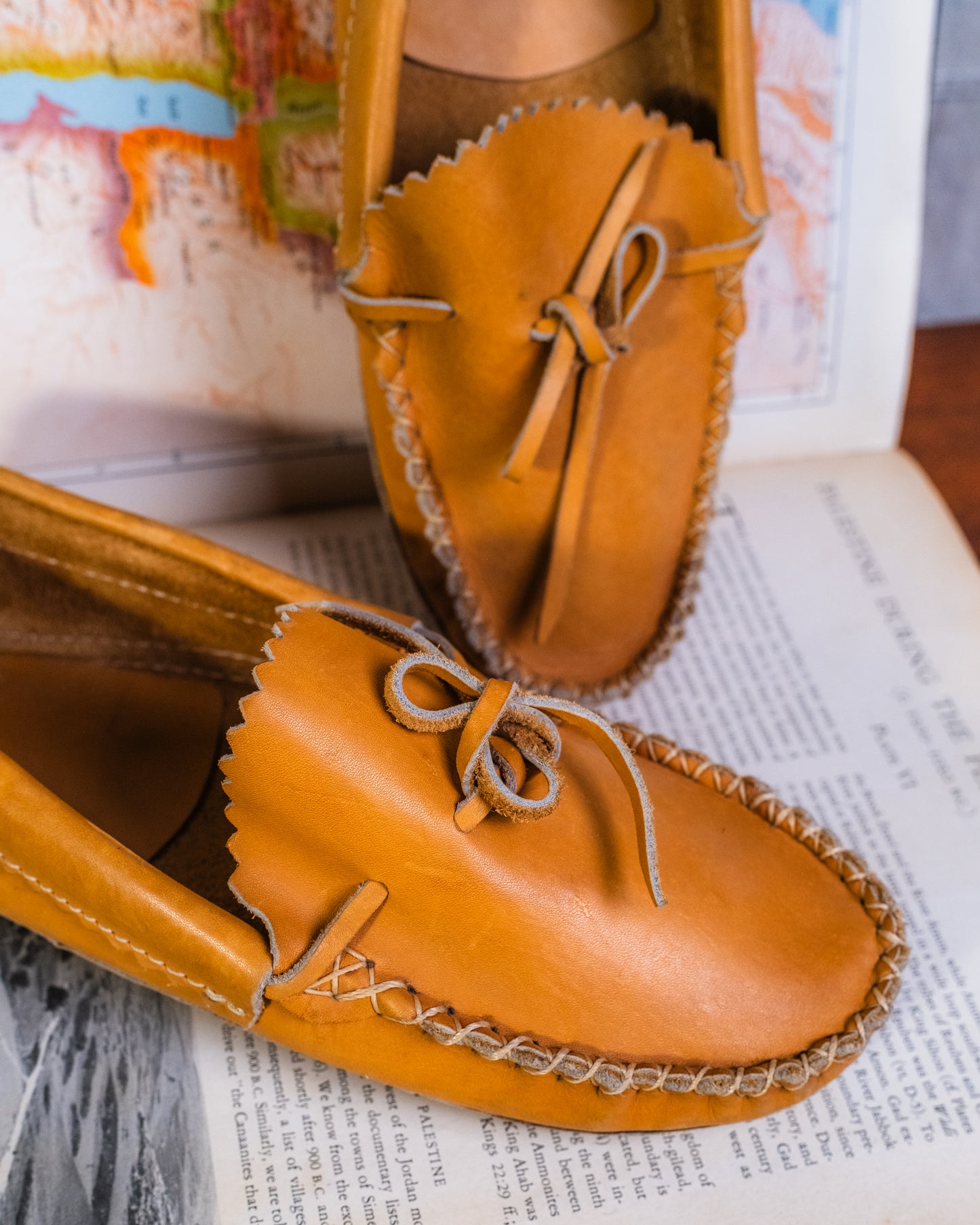 Vintage Hanover Tan Leather Softsole Moccasins | Men’s 11