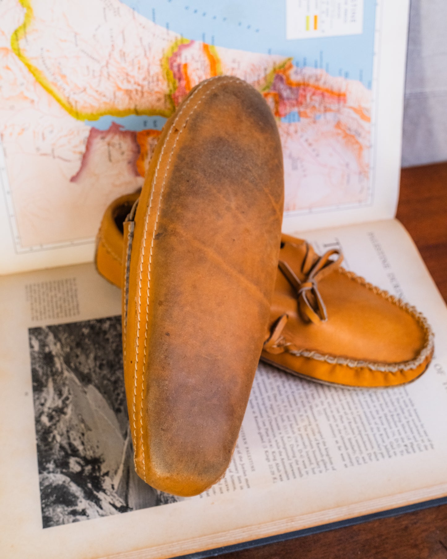 Vintage Hanover Tan Leather Softsole Moccasins | Men’s 11