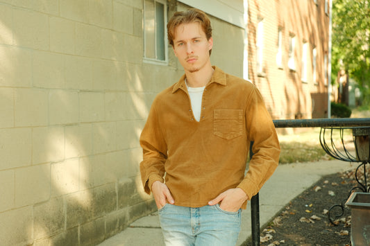 Vintage Handmade Brown V-Neck Shirt