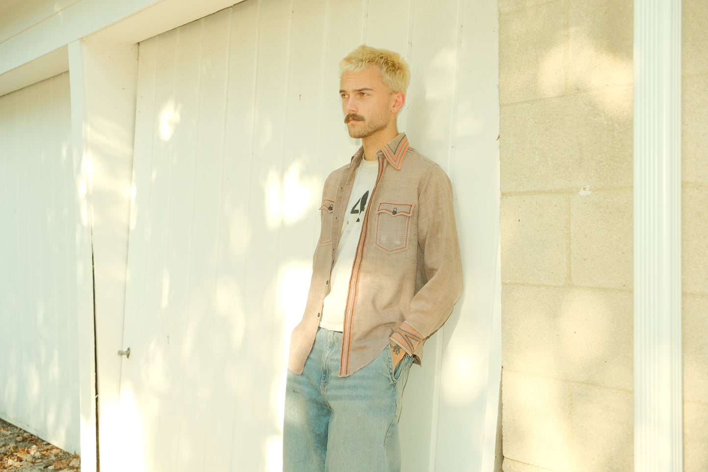 Levi's "Silver Fox" Brown/Tan Embroidered Western Shirt