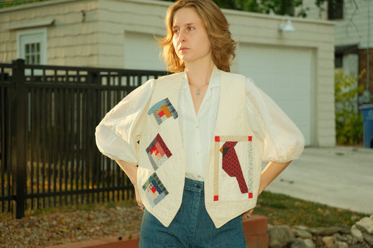 Vintage Quilted Vest | Cardinal